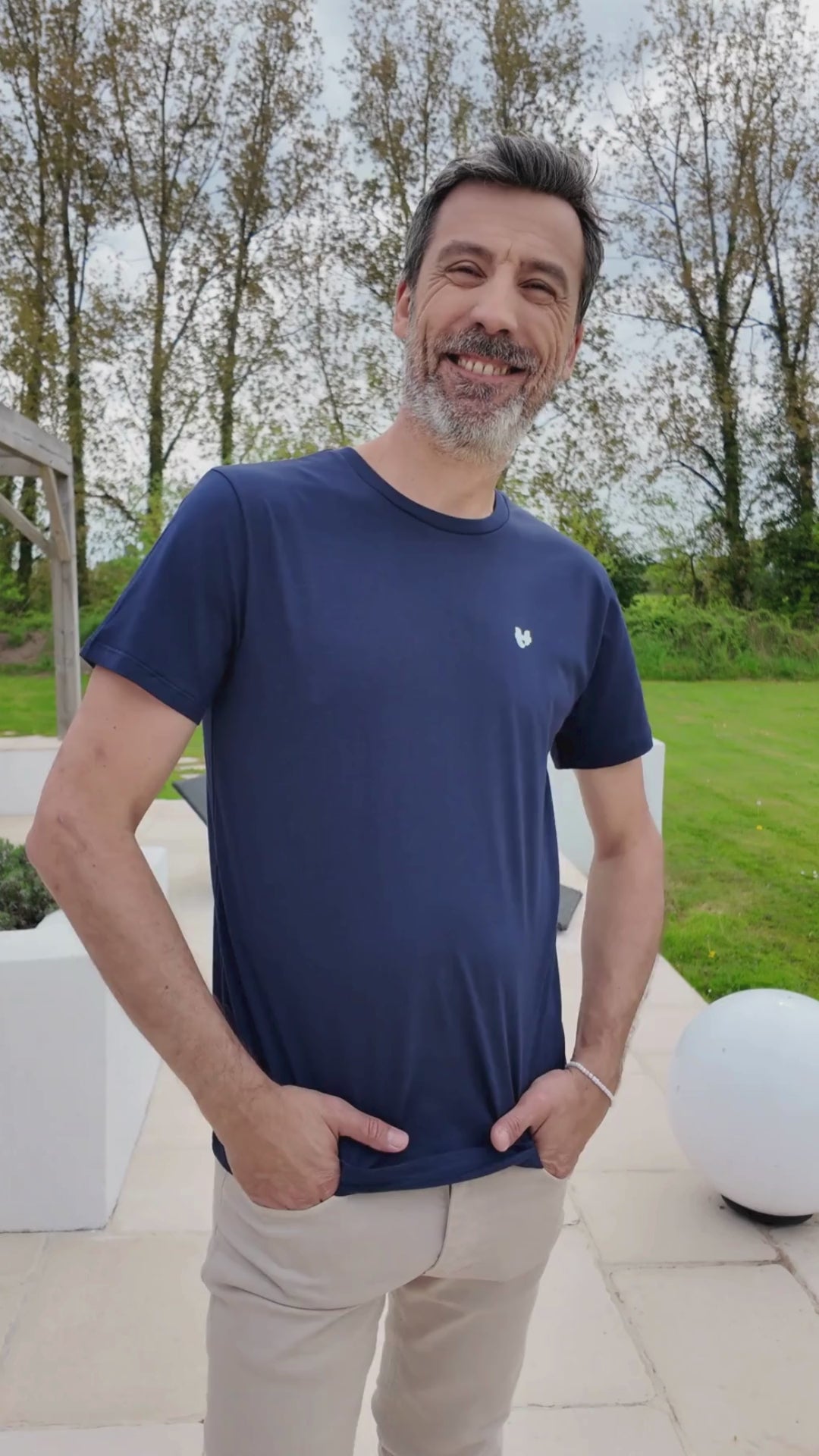 T-shirt bleu marine homme PALÂBA COEUR