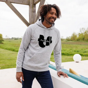 sweat à capuche homme gris coton bio molletonné