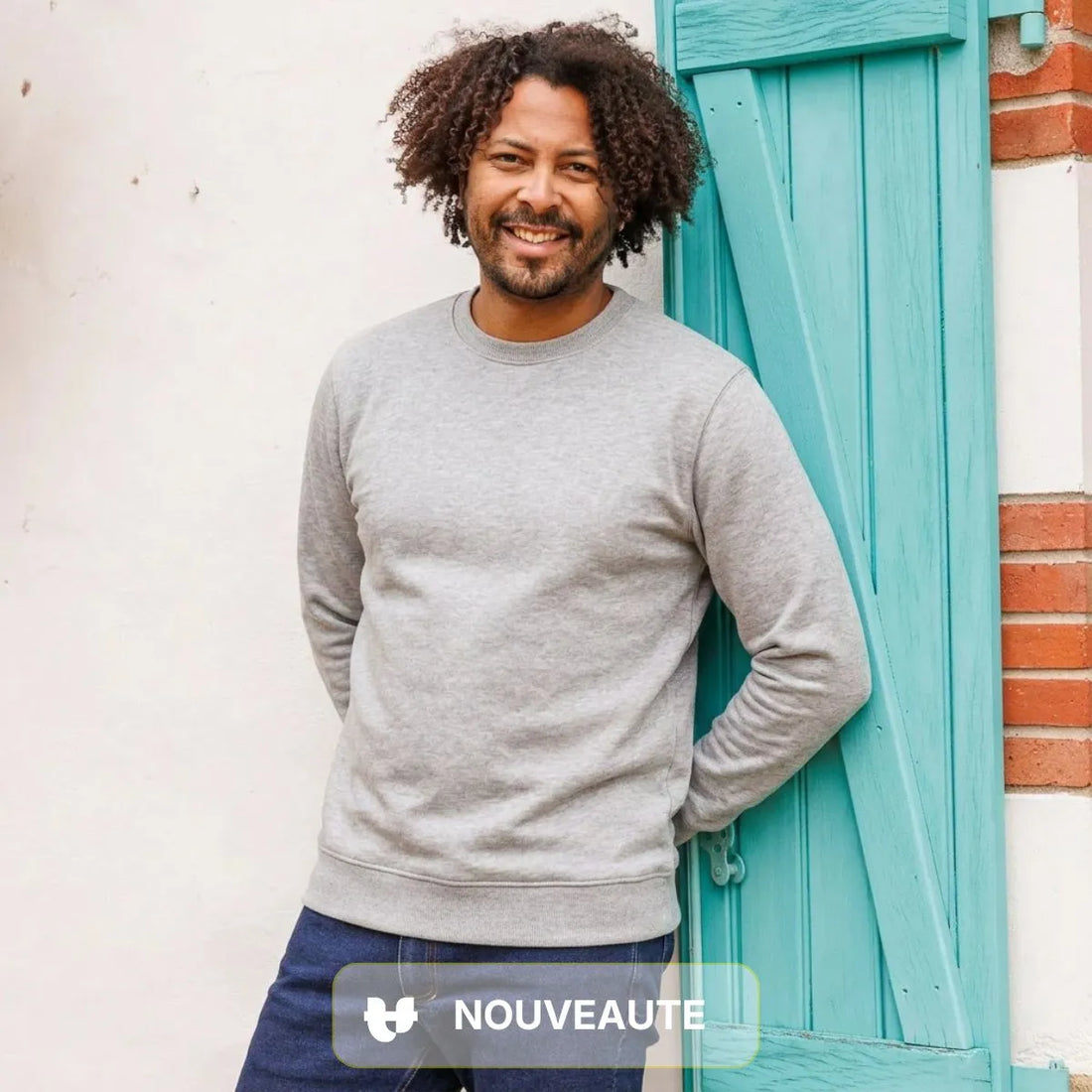 Sweat à col rond gris | Coton bio - Sweat capuche PALÂBA