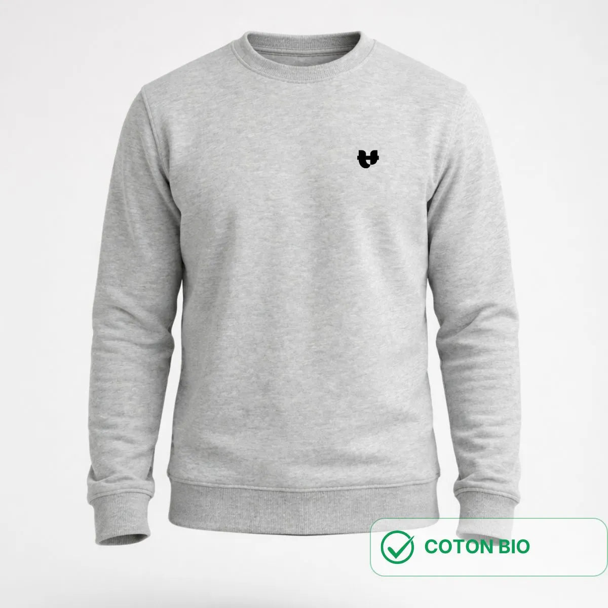 Sweat à col rond gris imprimé COEUR - Sweat capuche PALÂBA
