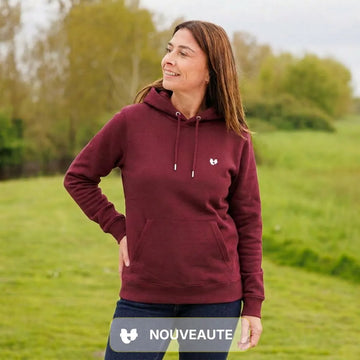 Hoodie bordeaux femme à capuche | Coton bio