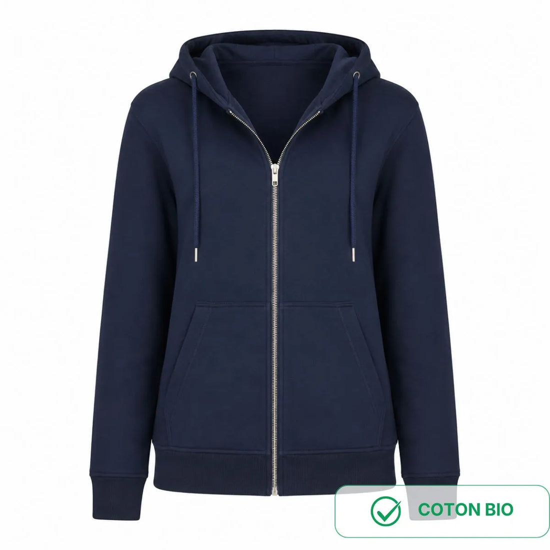 sweat zippé pour homme couleur marine de face