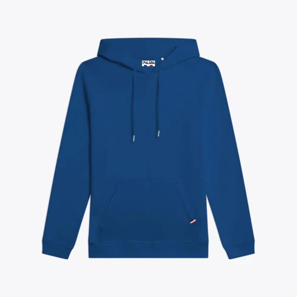 Sweat capuche bleu électrique coton bio