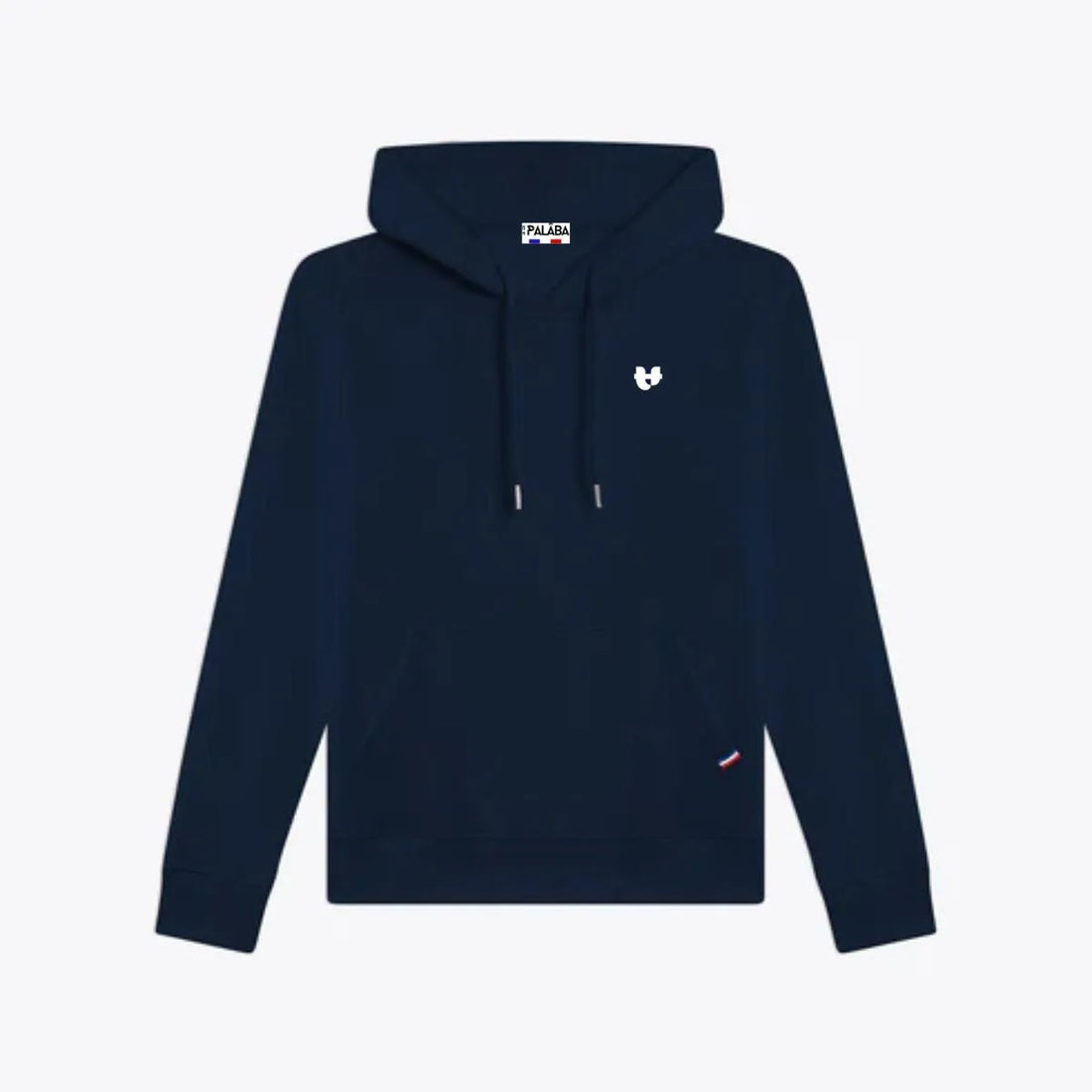 SWEAT A CAPUCHE HOMME MARINE EN COTON BIO AVEC POCHE KANGOUROU MADE IN FRANCE DE LA MARQUE PALABA