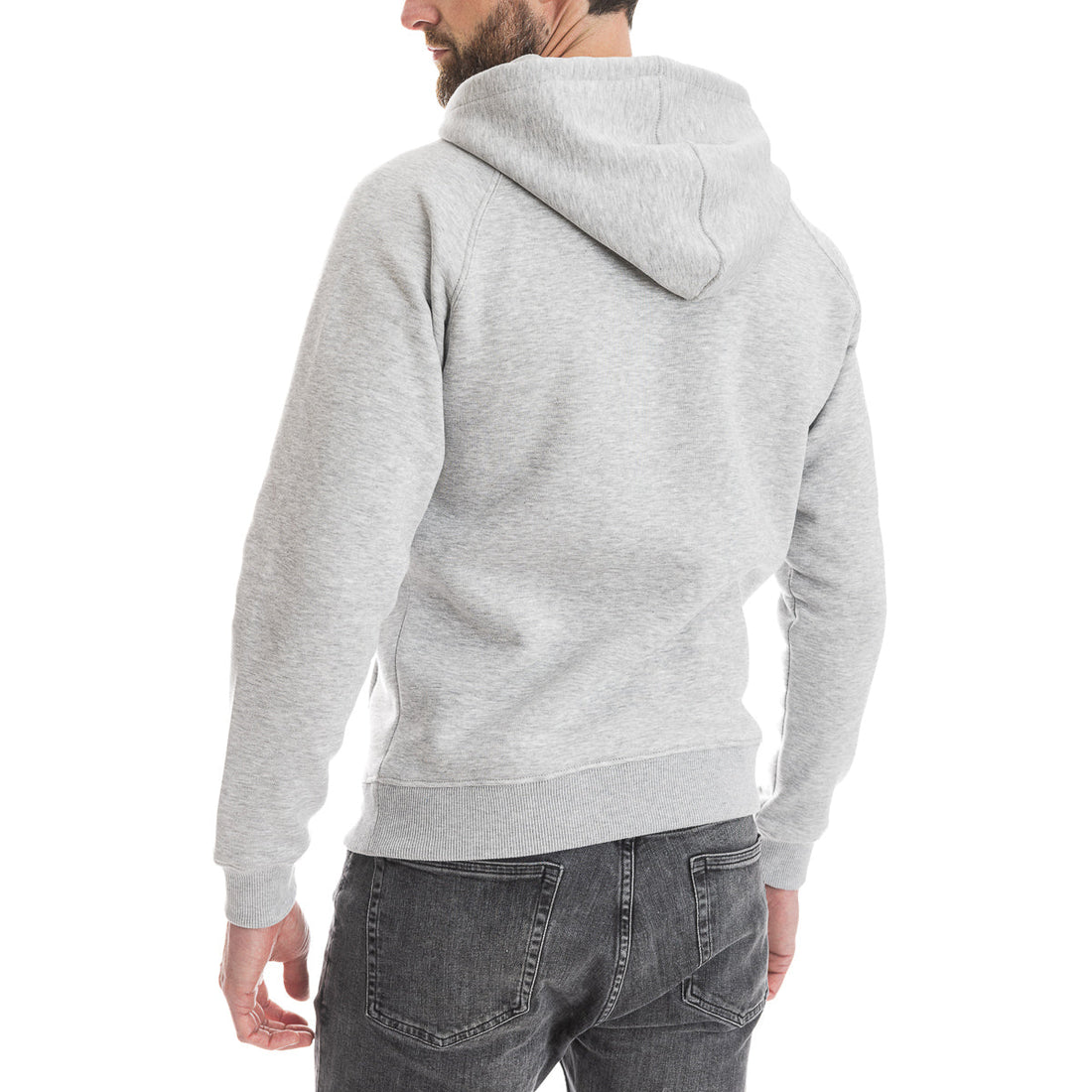 sweat à capuche homme gris coton bio molletonné