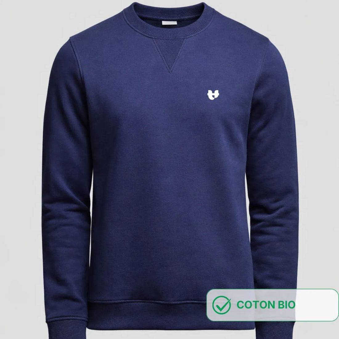 Sweat Homme col rond marine imprimé Cœur - Sweat capuche PALÂBA