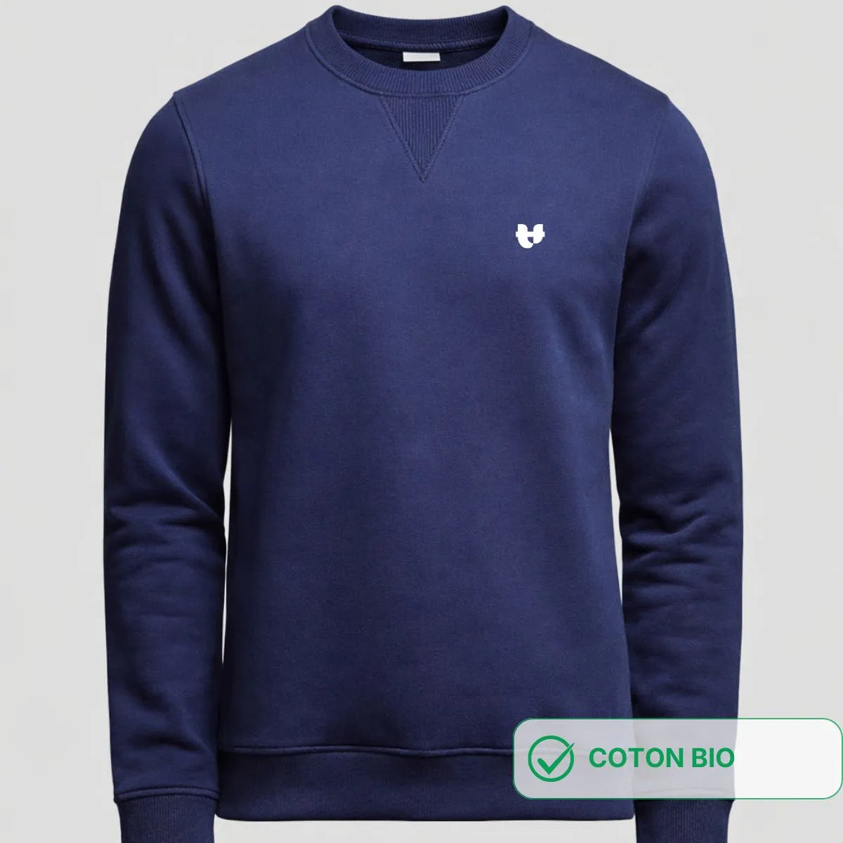 Sweat Homme col rond marine imprimé Cœur - Sweat capuche PALÂBA