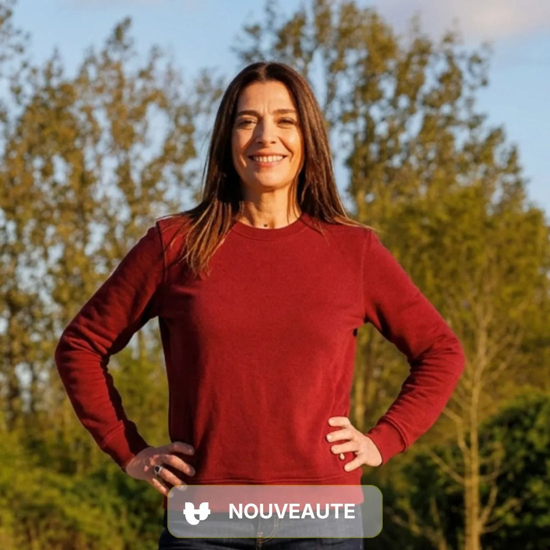 Sweat femme bordeaux coton bio | Col rond - Sweat capuche PALÂBA