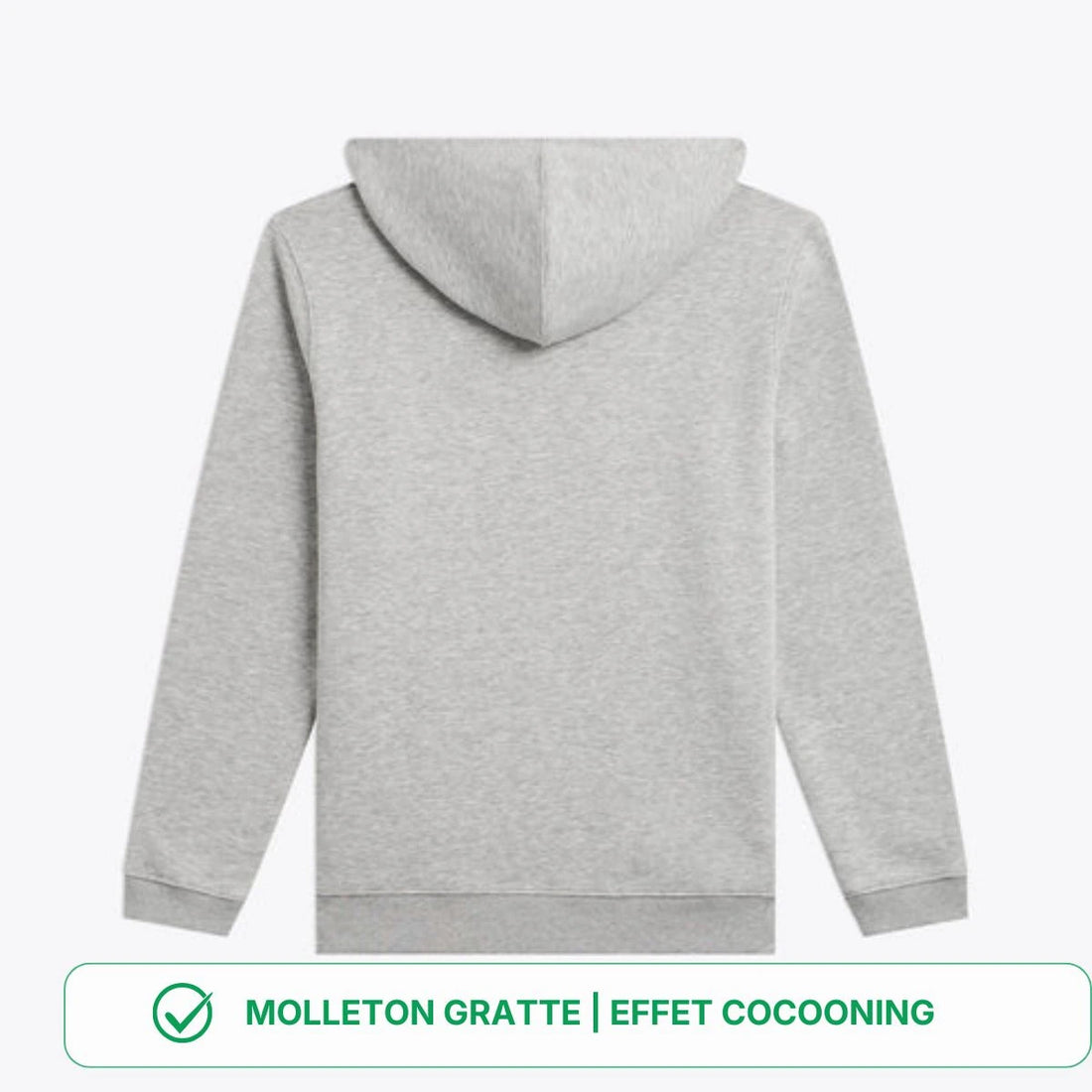 sweat porté gris clair à capuche pour femme vue de face