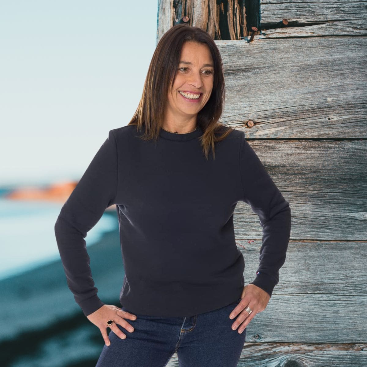 Sweat femme sans capuche - Bleu Marine - Sweat sans capuche PALÂBA