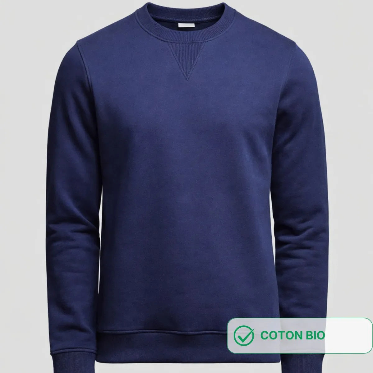 Sweat Homme Bleu coton bio | Col renforcé - Sweat capuche PALÂBA