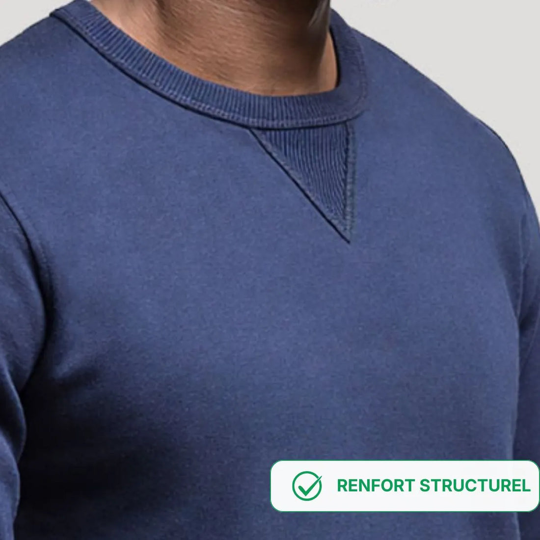 Sweat Homme Bleu coton bio | Col renforcé - Sweat capuche PALÂBA