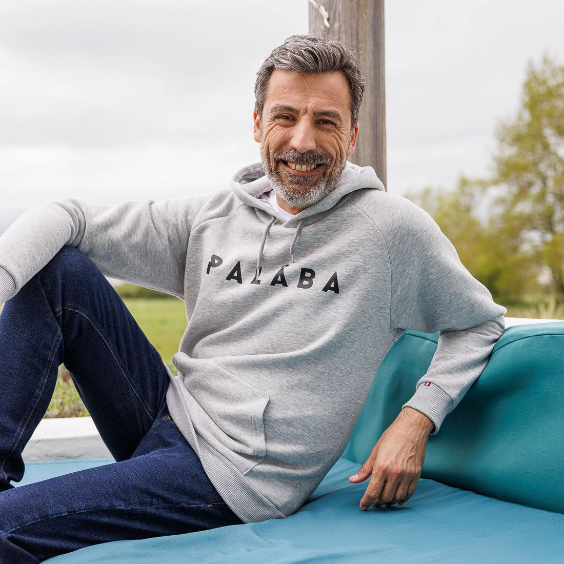 Sweat capuche gris homme PALÂBA - GRIS FABRICATION FRANCAISE