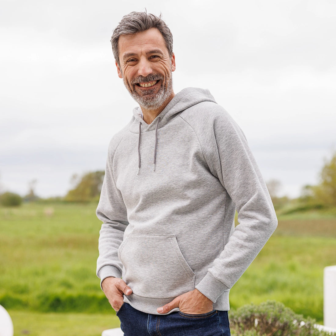 Sweat gris  homme Made In France à capuche - Sweat capuche PALÂBA