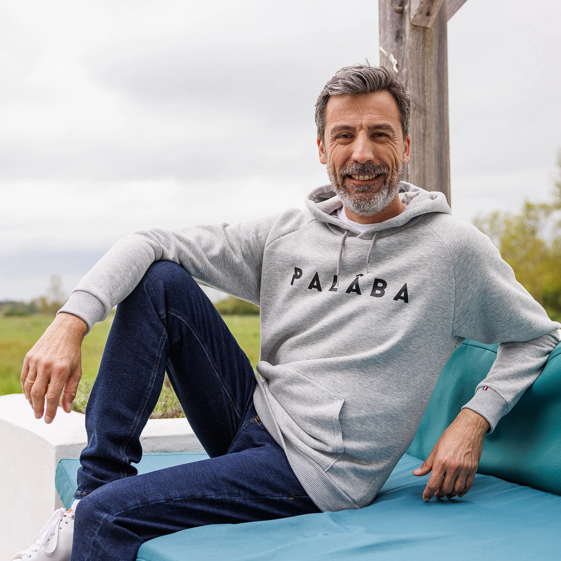 Sweat capuche gris homme PALÂBA - GRIS FABRICATION FRANCAISE