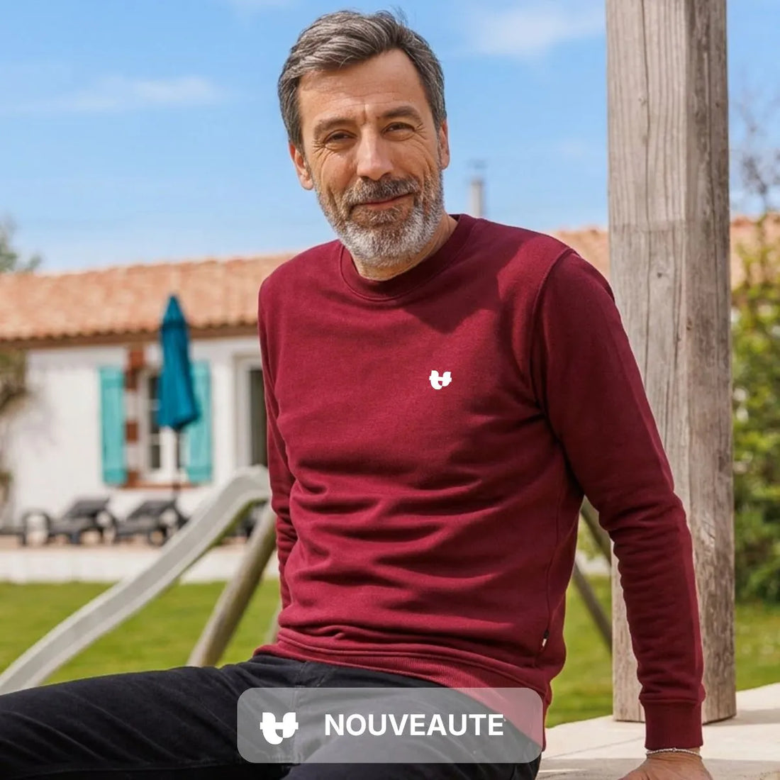 Sweat homme col rond Bordeaux - Sweat capuche PALÂBA