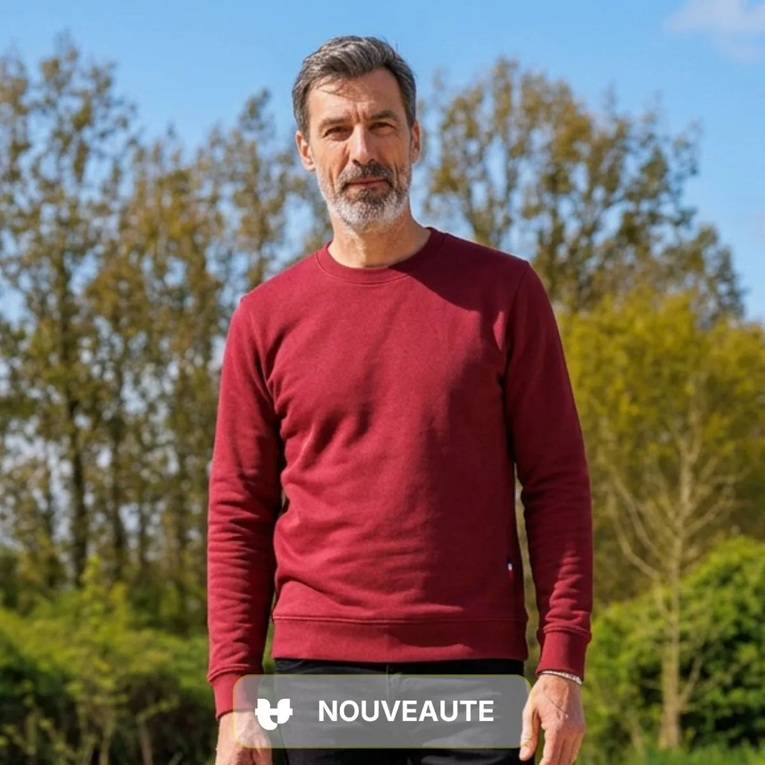 Sweat sans capuche Bordeaux Homme | Col rond - Sweat capuche PALÂBA