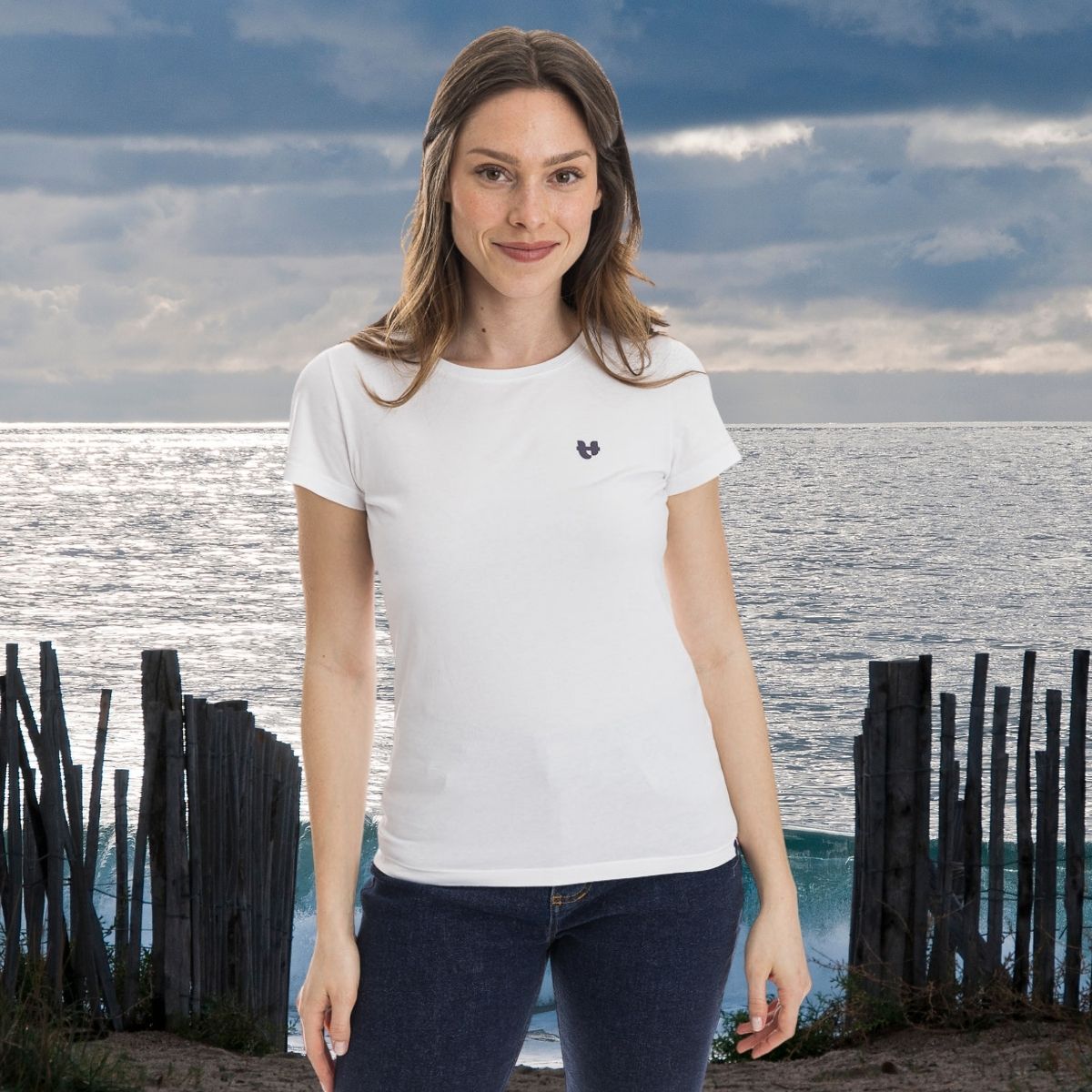 T-shirt blanc femme la PALÂBA cœur - T-shirt femme PALÂBA