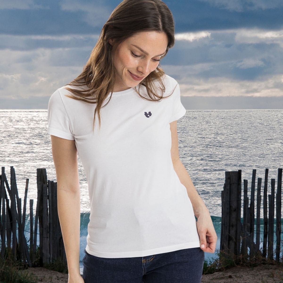 T-shirt blanc femme la PALÂBA cœur - T-shirt femme PALÂBA