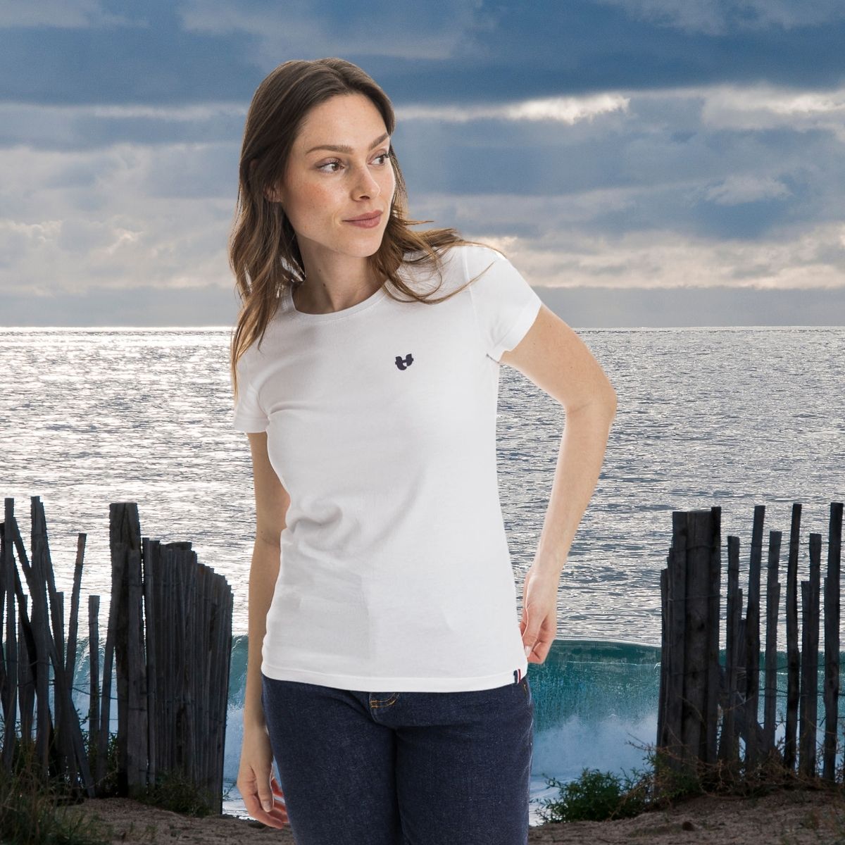 T-shirt blanc femme la PALÂBA cœur - T-shirt femme PALÂBA