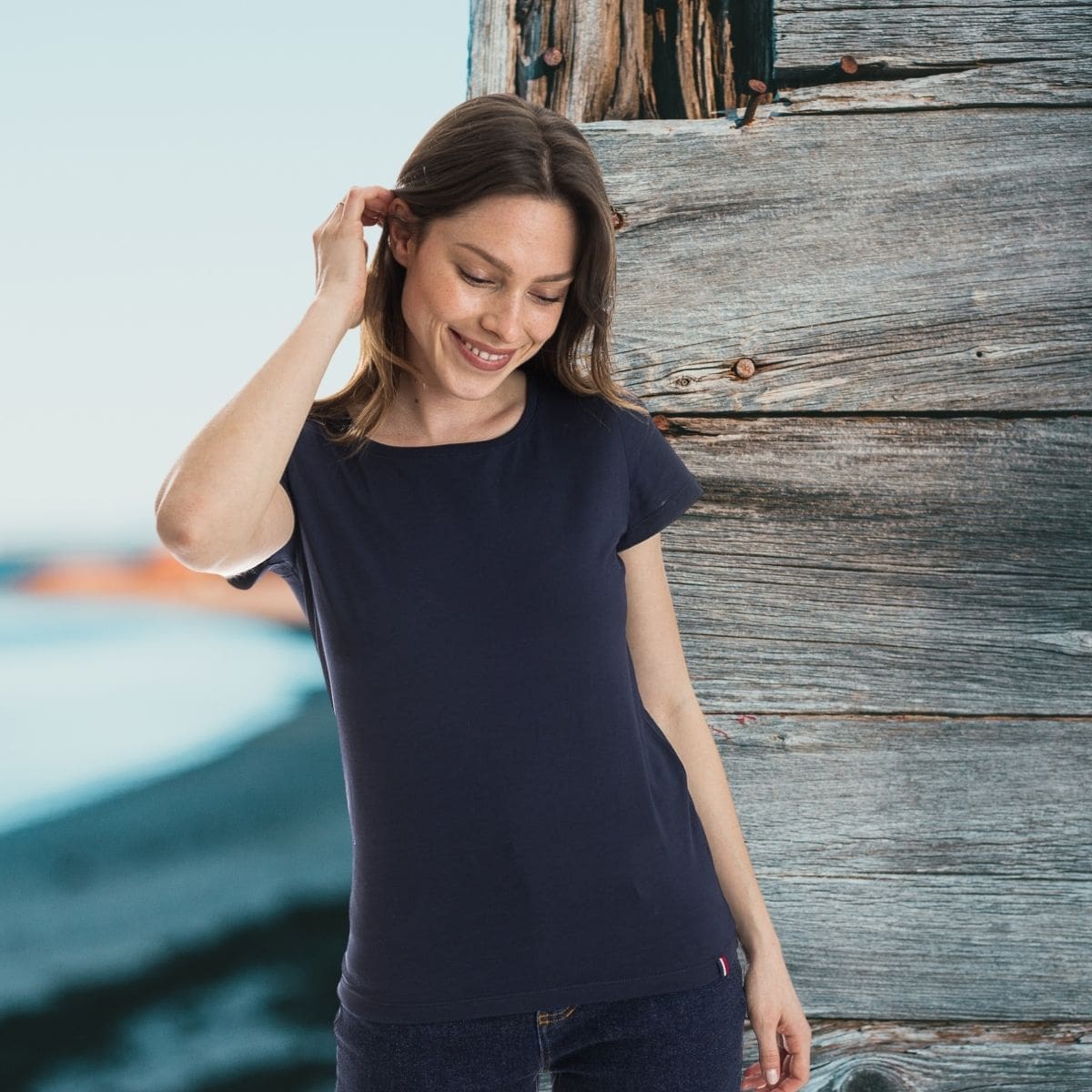 T shirt bleu marine femme - T-shirt femme PALÂBA
