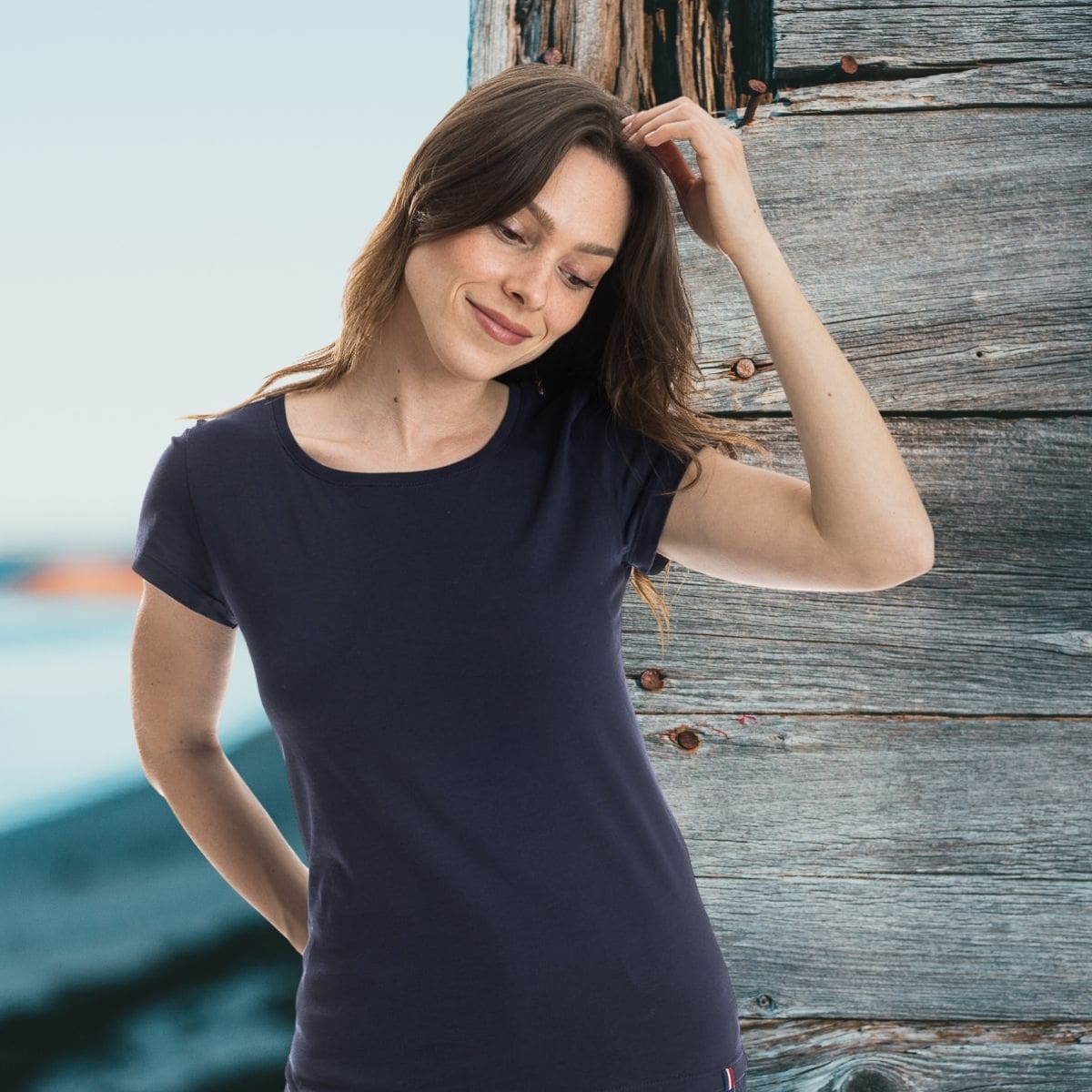 T shirt bleu marine femme - T-shirt femme PALÂBA
