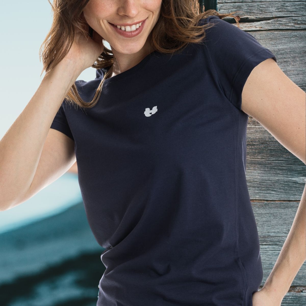 T shirt bleu marine femme PALÂBA cœur - T-shirt femme PALÂBA
