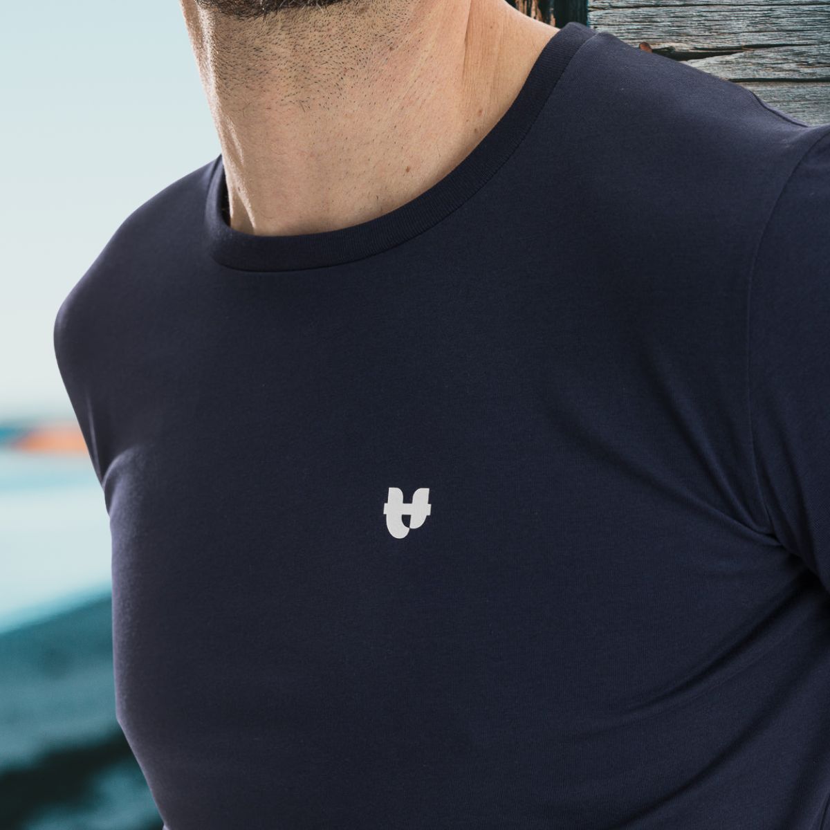 T-shirt bleu marine homme PALÂBA COEUR - T-shirt homme PALÂBA