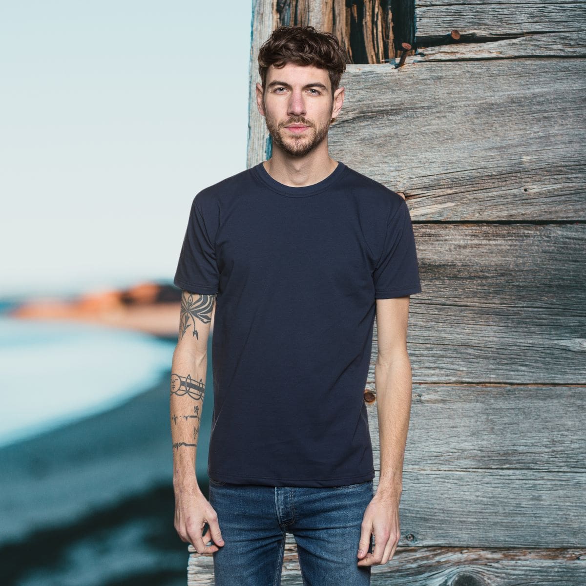 T-shirt bleu marine uni - T-shirt homme PALÂBA