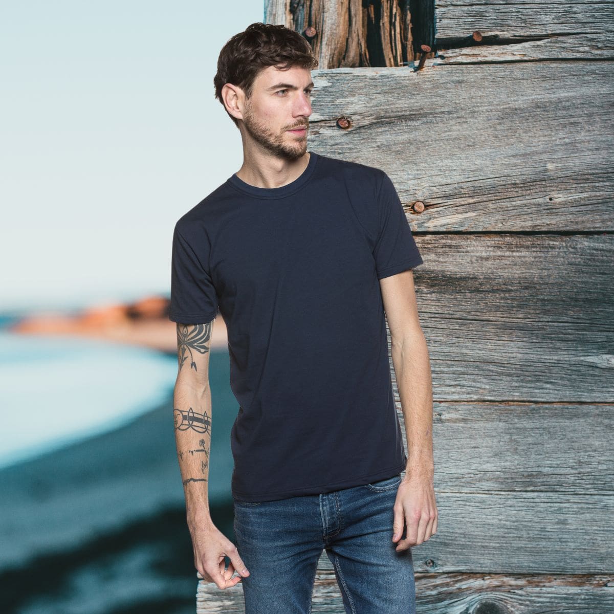 T-shirt bleu marine uni - T-shirt homme PALÂBA