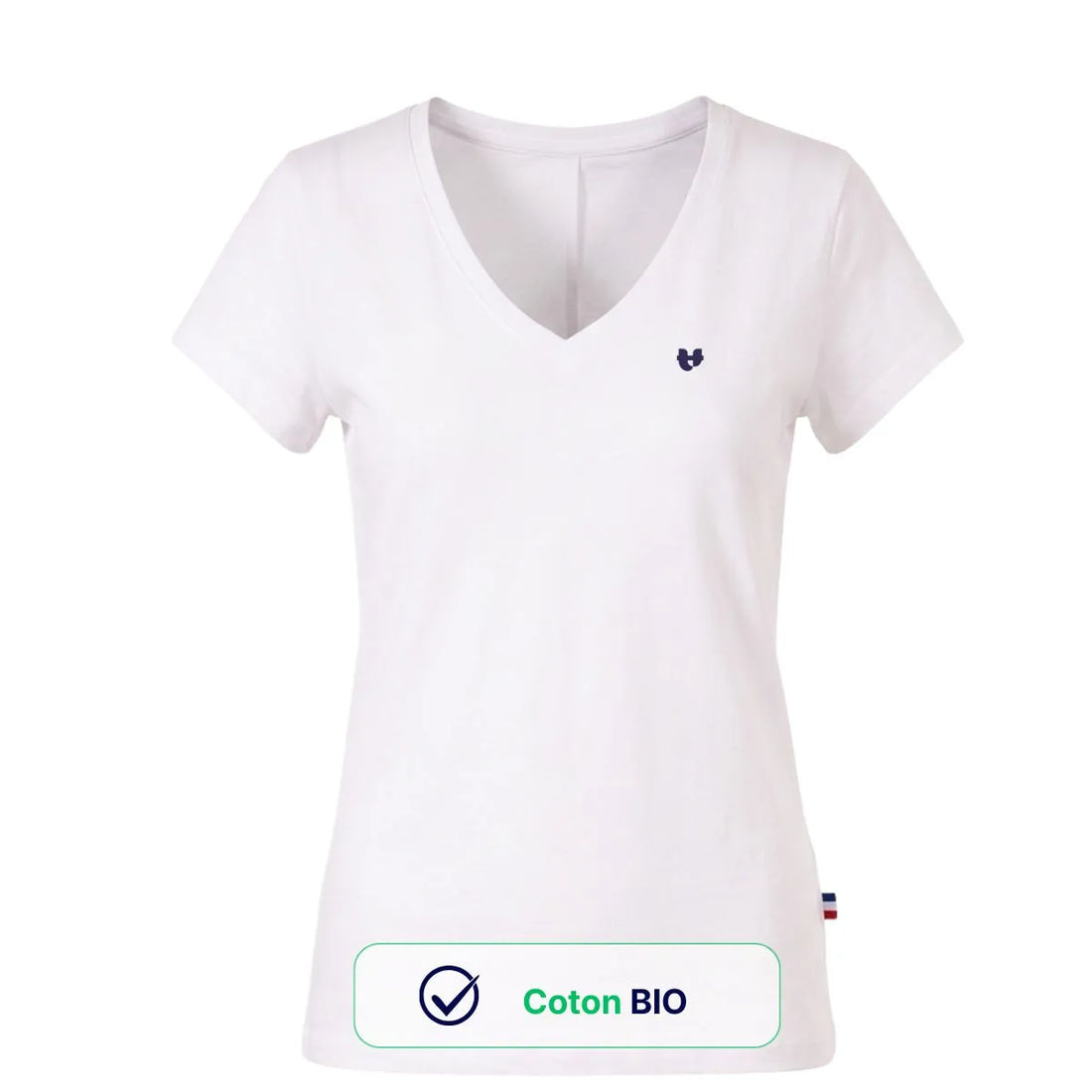T shirt col V blanc femme | Coeur - T-shirt femme PALÂBA
