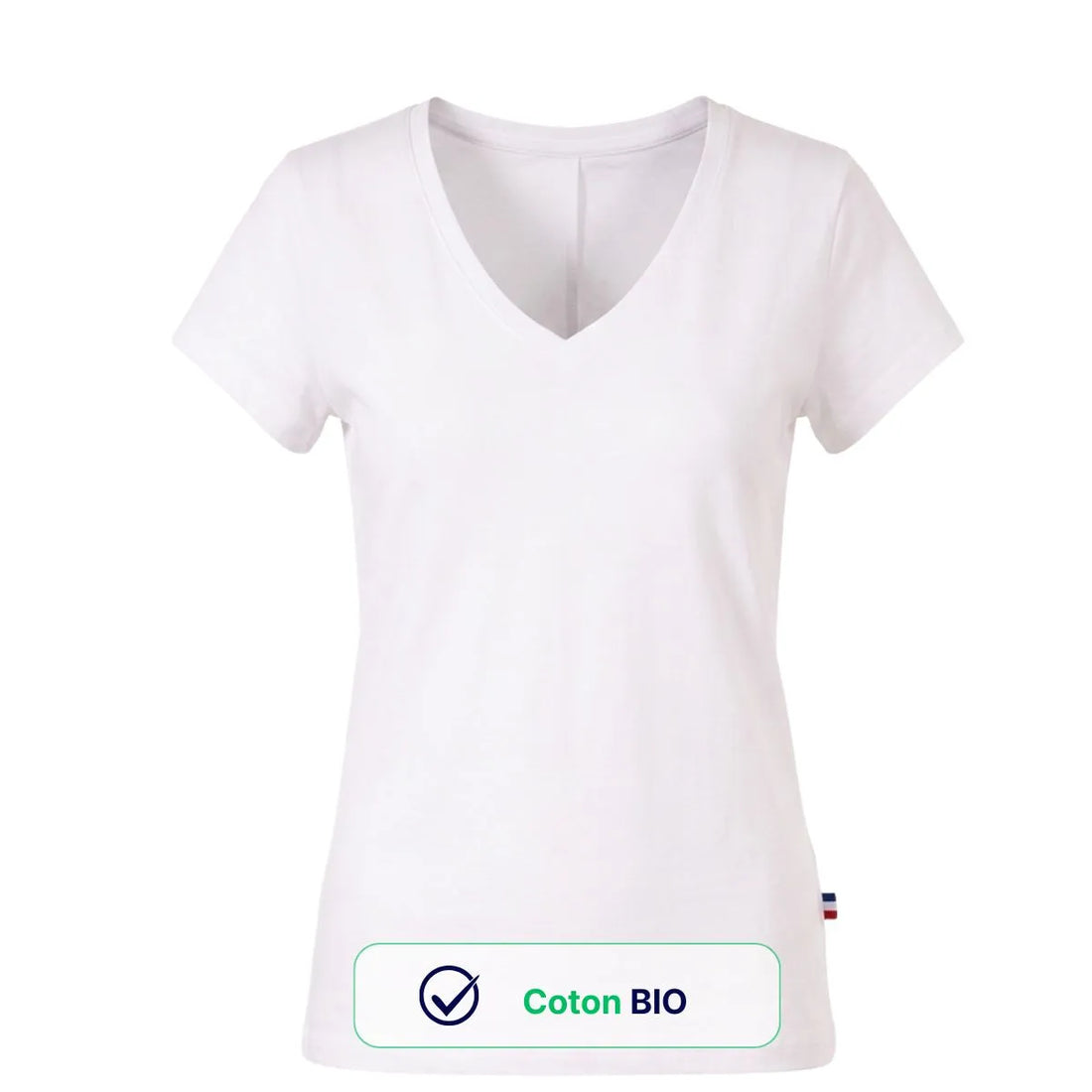 T shirt col V blanc femme | PALABA - T-shirt femme PALÂBA
