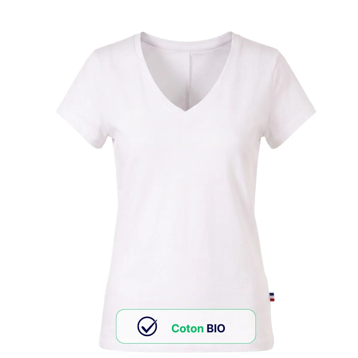 T shirt col V blanc femme | PALABA - T-shirt femme PALÂBA