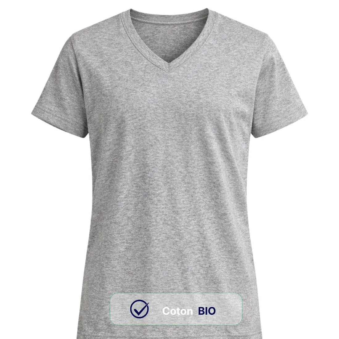T shirt col V gris femme | PALABA - T-shirt femme PALÂBA