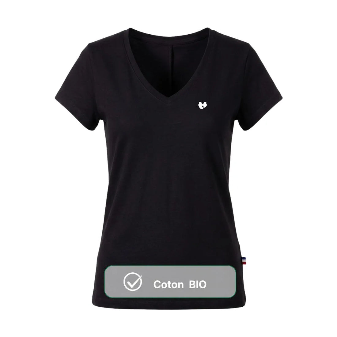 T shirt col V noir femme | Cœur - T-shirt femme PALÂBA