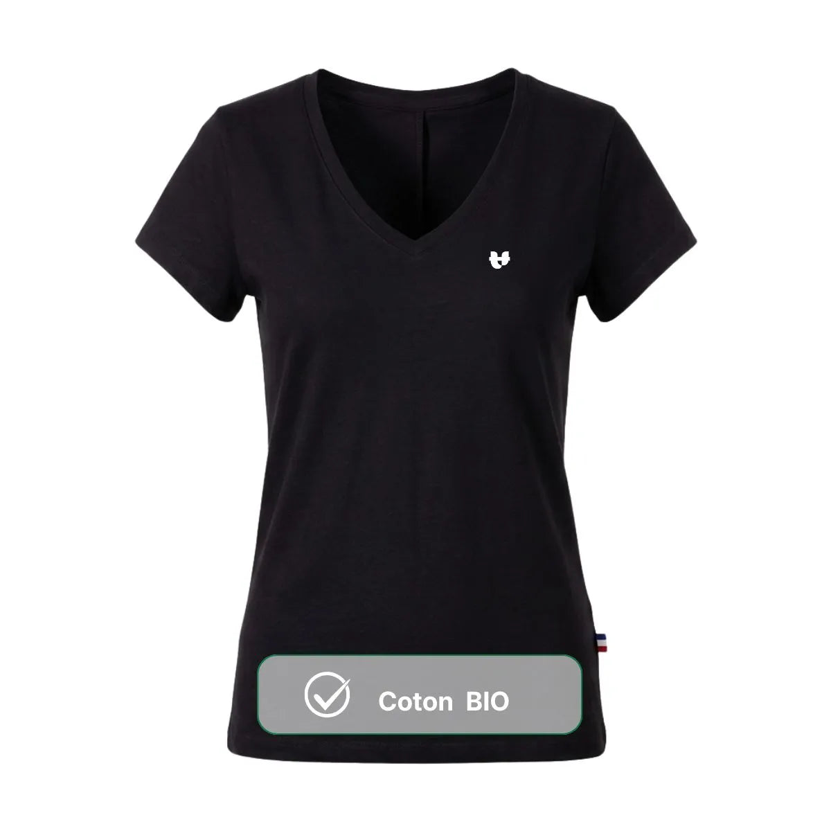 T shirt col V noir femme | Cœur - T-shirt femme PALÂBA