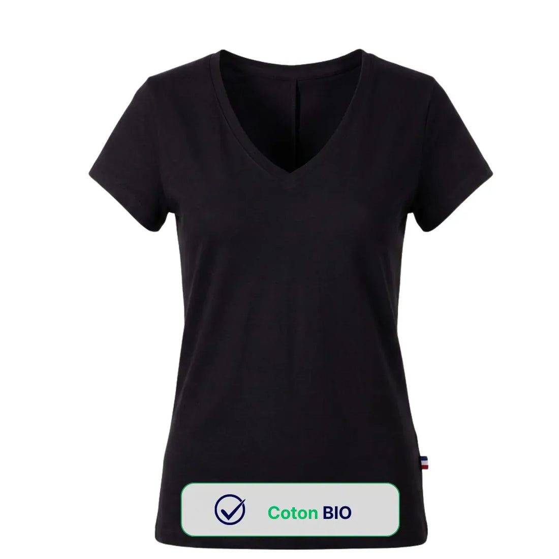 T shirt col V noir femme | PALABA - T-shirt femme PALÂBA