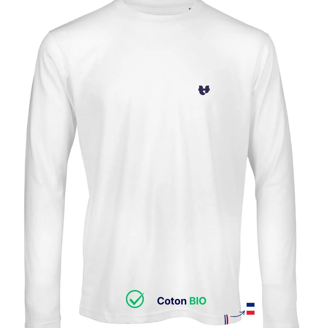 T shirt manche longue Blanc | Coeur - T-shirt homme PALÂBA