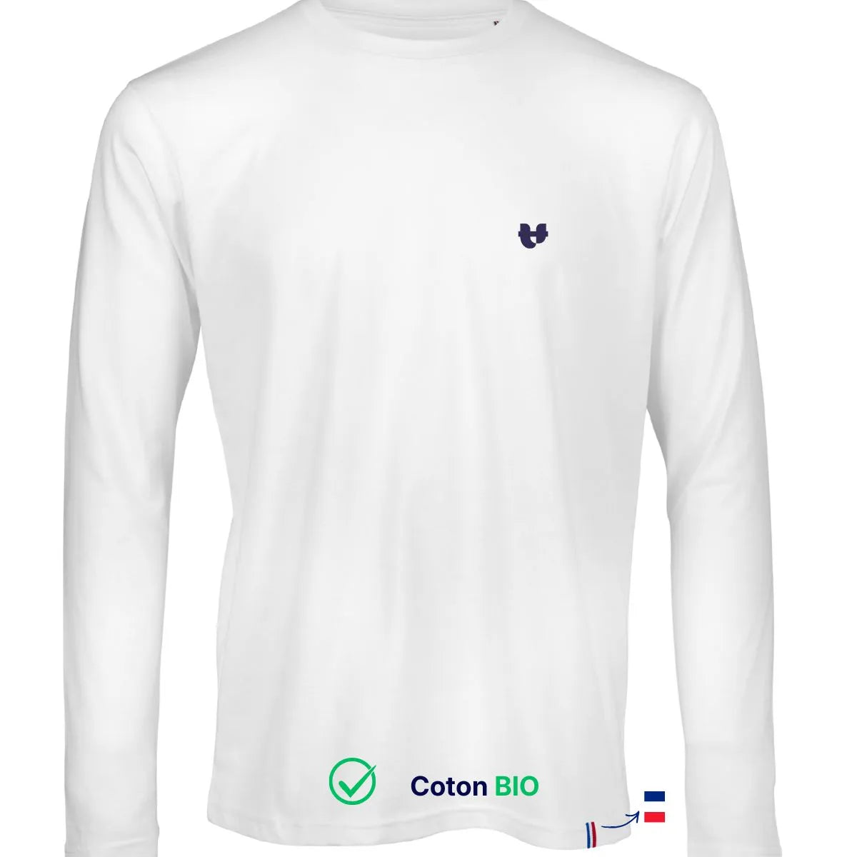 T shirt manche longue Blanc | Coeur - T-shirt homme PALÂBA
