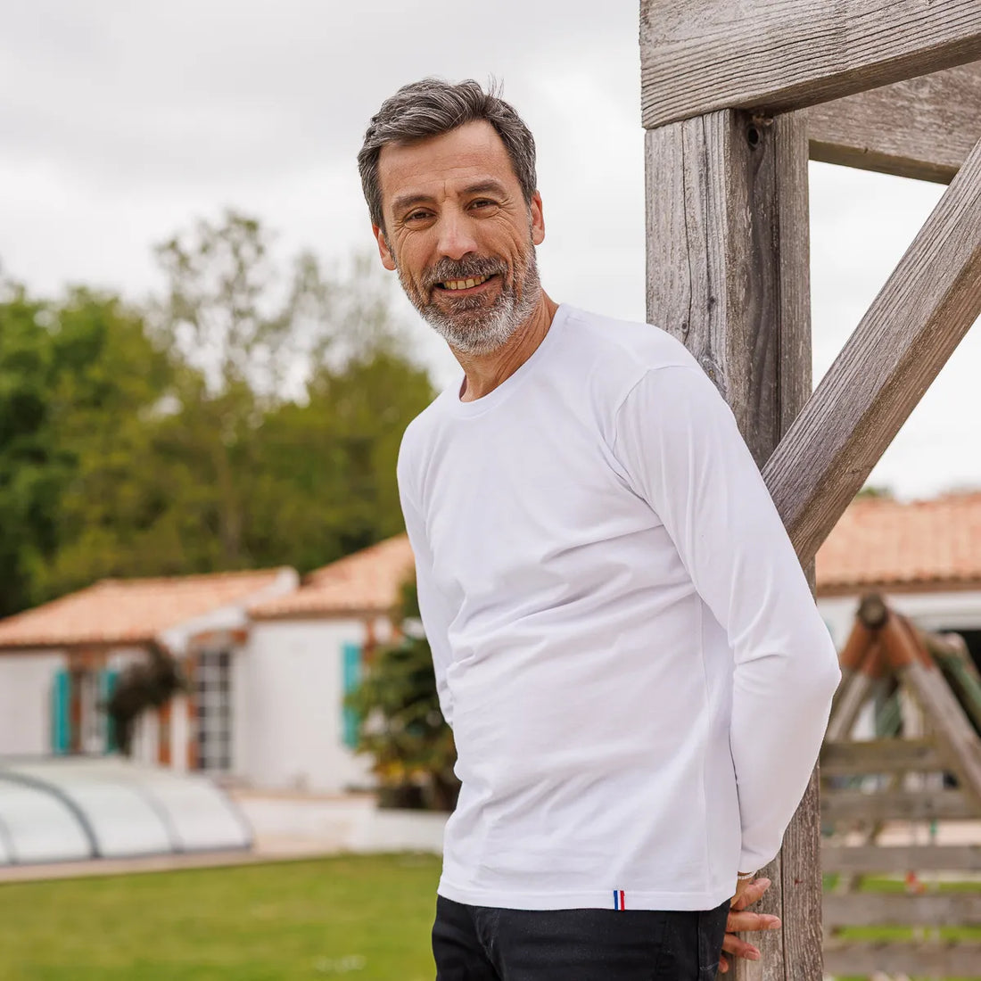T shirt manche longue blanc | PALABA - T-shirt homme PALÂBA
