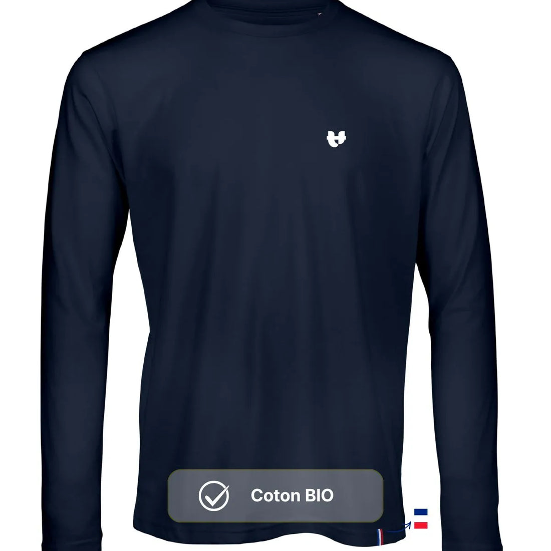 T shirt manche longue Marine | Coeur - T-shirt homme PALÂBA