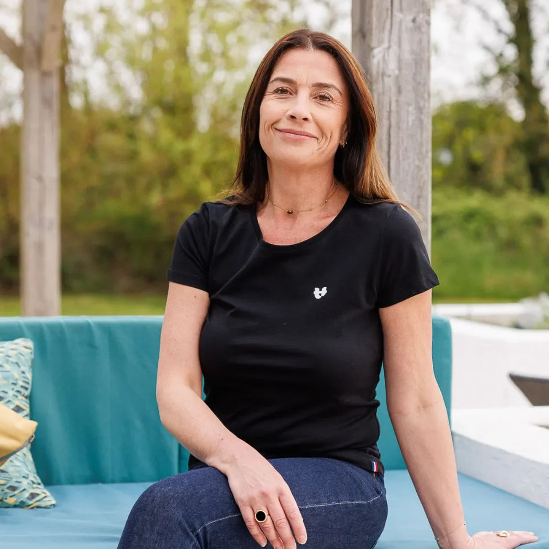 T shirt noir femme PALÂBA cœur - T-shirt femme PALÂBA