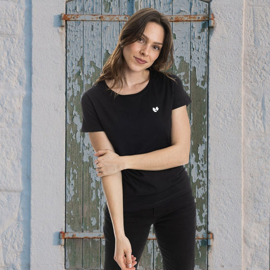T shirt noir femme PALÂBA cœur - T-shirt femme PALÂBA
