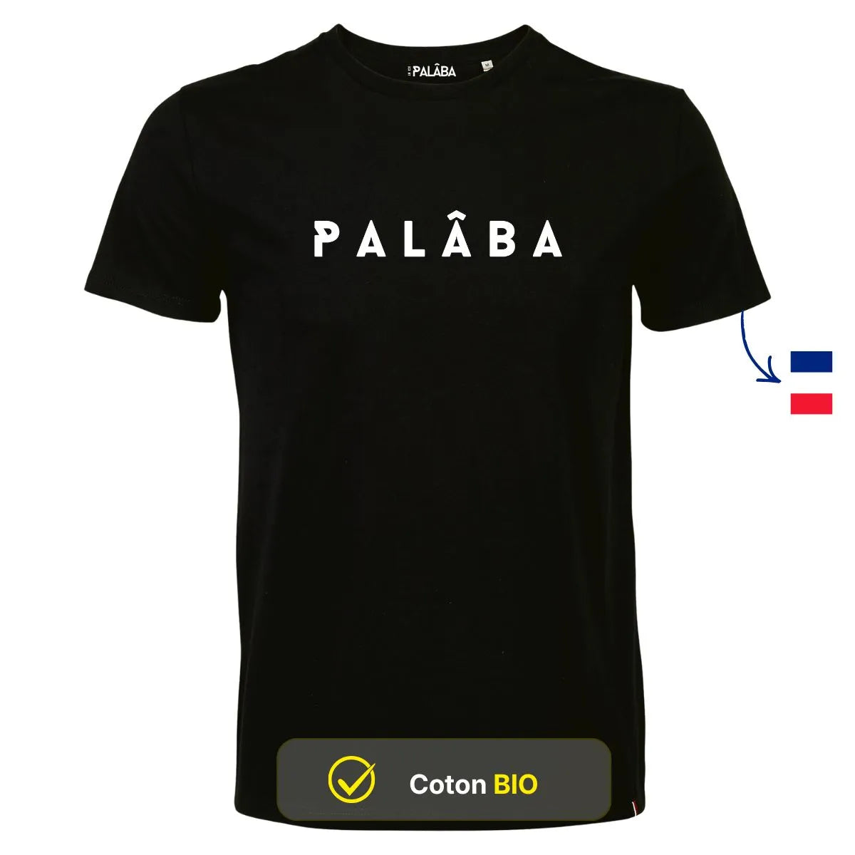 Tshirt noir Jersey coton bio imprimé