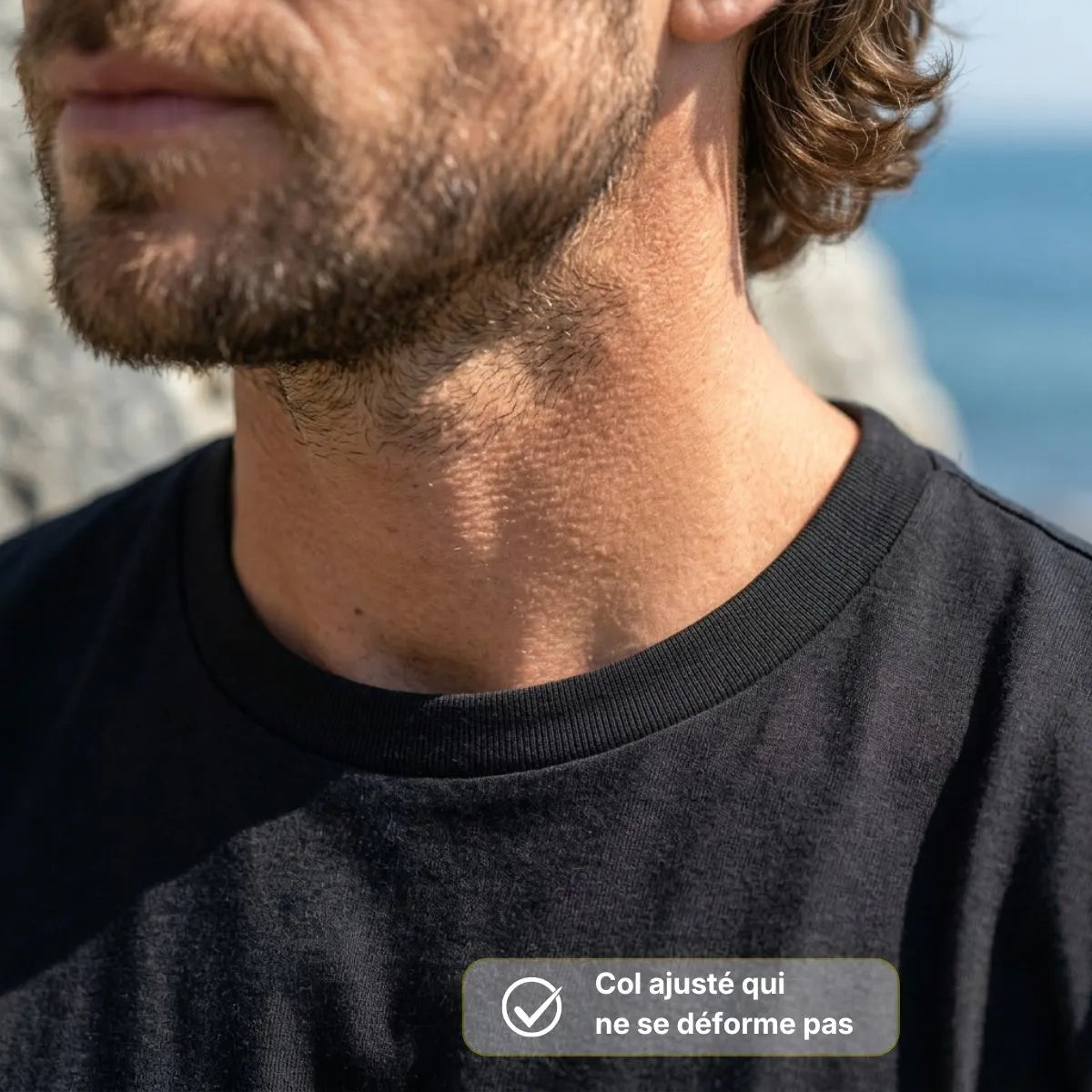 t shirt homme noir coton bio manche courte col rond made in France marque PALÂBA