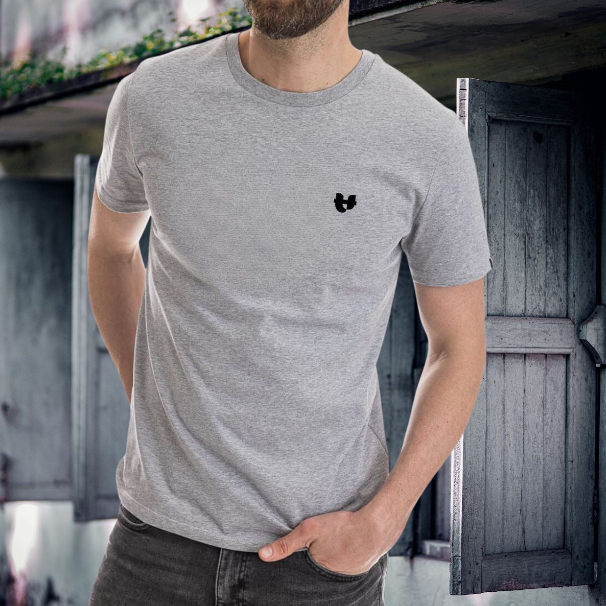 Tee shirt gris homme PALÂBA COEUR - T-shirt homme PALÂBA