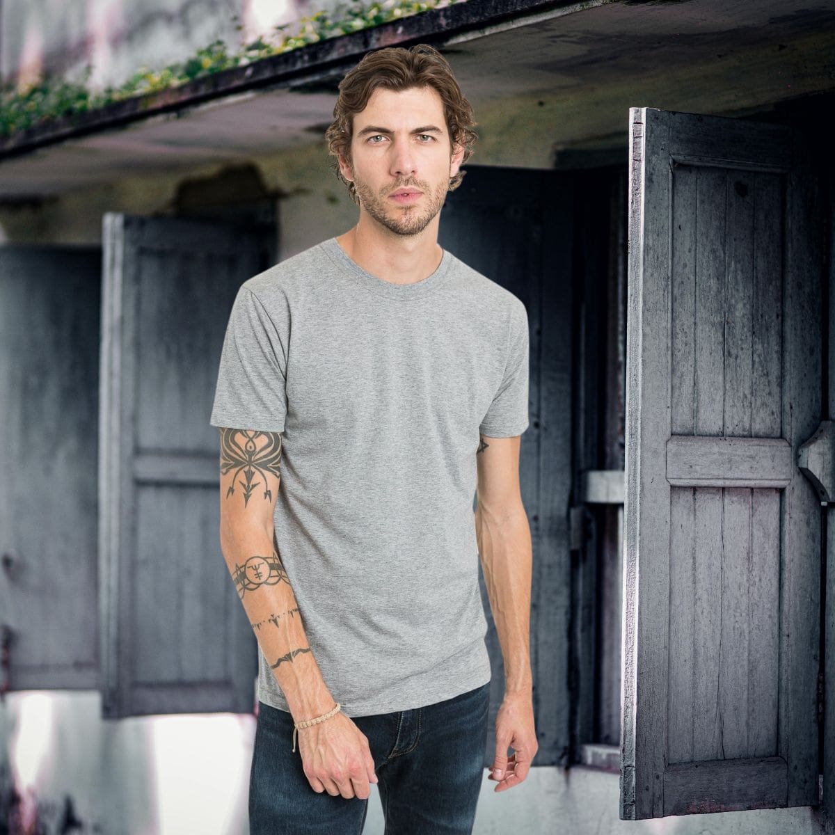 Tee shirt gris uni - T-shirt homme PALÂBA