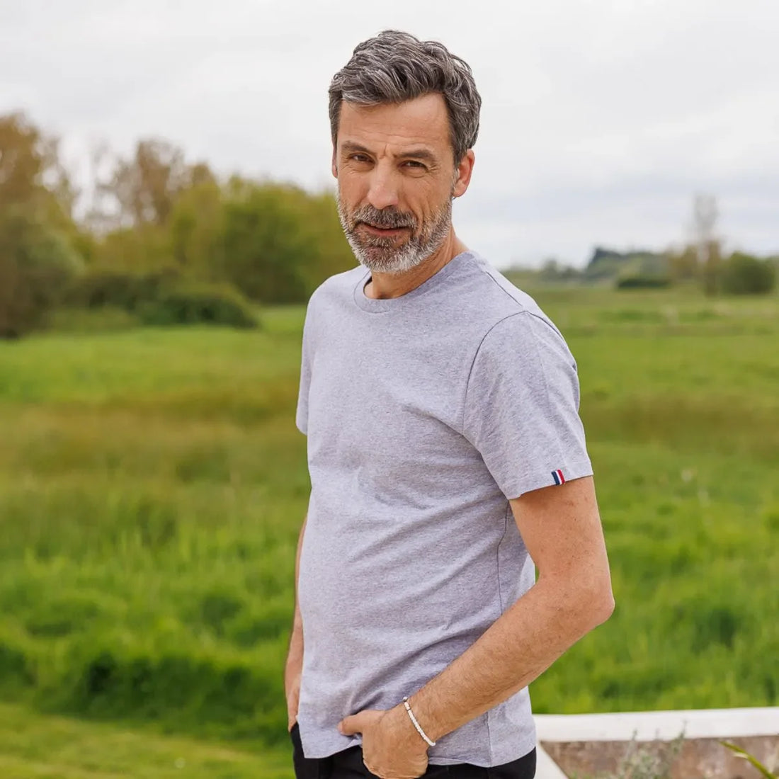 Tee shirt gris uni - T-shirt homme PALÂBA