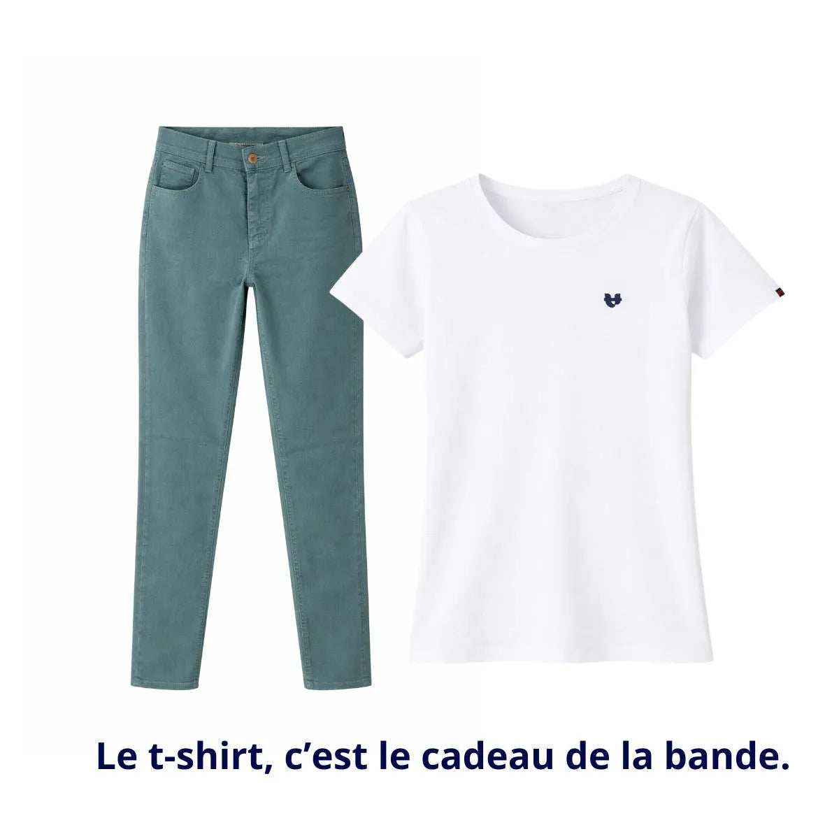 Jean français Femme couleur bleu acheté égal 1 tshirt offert